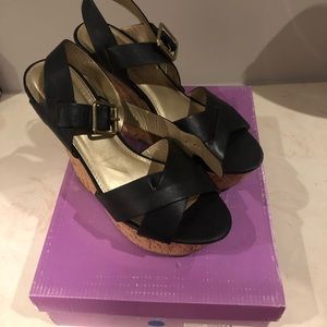 Black wedges with cork bottom!